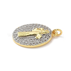 Pendentifs avec zircon cubiques à micro-pavés en laiton&nbsp;KK-D426-13A-G