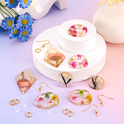 Наборы для самодельных сережек-подвесок из смолы с сухоцветами&nbsp;DIY-TA0010-83