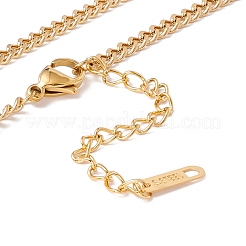 Collar con colgante de concha plana y redonda con baño de iones (IP) y cadena de eslabones de acero inoxidable 304 para mujer.&nbsp;NJEW-P262-03G