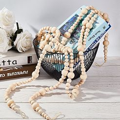 Decorazioni da appendere a parete rotonde in legno naturale&nbsp;WOOD-GA0001-08