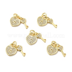 Ciondoli in ottone zirconi chiari micro pavé&nbsp;KK-E068-VB178
