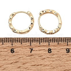 Orecchini a cerchio in ottone intrecciato con micro pavé di zirconi cubici&nbsp;KK-CBACA55-20G