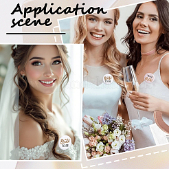 12 stücke weißblech & kunststoff braut abzeichen für hochzeit party braut dusche dekoration&nbsp;AJEW-SC0032-08B