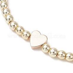 Braccialetti elastici con perline di ematite sintetica non magnetica elettroplaccata per le donne&nbsp;BJEW-JB11504-04