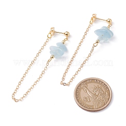 Boucles d'oreilles pendantes en perles d'aigue-marine naturelle pour femme&nbsp;EJEW-TA00028-01
