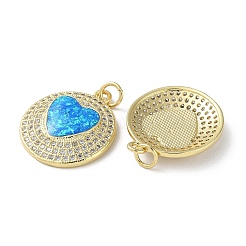 Pendenti in zirconi cubici trasparenti in micro pavè di ottone&nbsp;KK-C045-01B-G