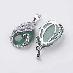 Естественный зеленый авантюрин подвески&nbsp;G-E442-04M