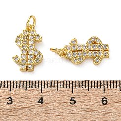 Латунные микропаве прозрачные подвески с фианитом&nbsp;KK-D221-09G