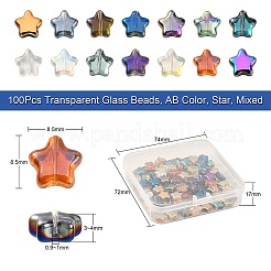 100 Stück transparente Glasperlen&nbsp;GLAA-CJ0001-69