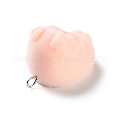 Pendentifs mignons en résine floquée&nbsp;RESI-A040-02F