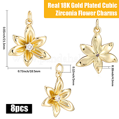 8 шт. Покрытие стойки латунь микропаве прозрачные подвески из кубического циркония&nbsp;KK-BBC0021-87