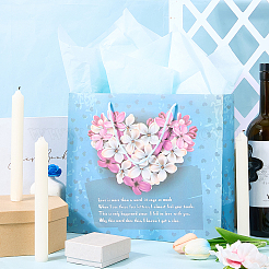 1 шт. бумажные пакеты с принтом в виде сердца и цветка&nbsp;ABAG-SP0001-15