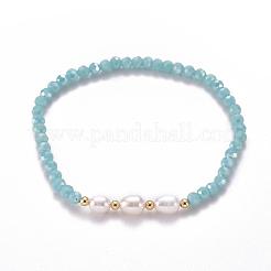 Bracciali tallone tratto vetro sfaccettato&nbsp;BJEW-JB05488-04