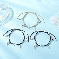 3шт 3-х цветные браслеты с подвесками из сплава&nbsp;BJEW-JB12628