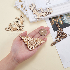 20 pièces 4 styles de motifs de fleurs évider des pièces de bois non finies&nbsp;DIY-CJ0002-08