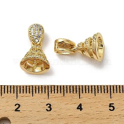 Стойка покрытие латунь микро паве кубический цирконий чашка жемчуг колышек поручни булавки подвески KK-S397-14G