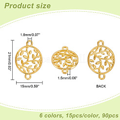 90 breloques de connecteur en alliage de zinc de 6 couleurs.&nbsp;FIND-PH0007-60