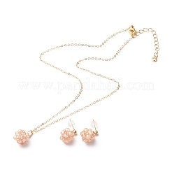 Collane con ciondolo in zirconia cubica e set di gioielli con orecchini a bottone&nbsp;SJEW-JS01211