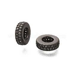 Реечное покрытие латунь микро паве прозрачный кубический цирконий европейские бусины&nbsp;KK-H508-10P