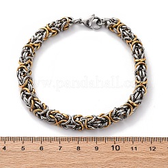 201 браслет-цепочка из нержавеющей стали с византийским узором&nbsp;BJEW-B078-174GP