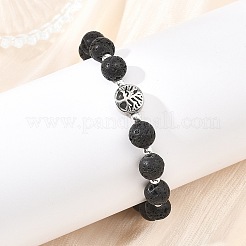 Pulseras elásticas de roca volcánica natural&nbsp;BJEW-JB13819
