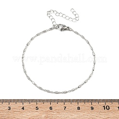 Bracciali da donna a catena con maglie cubiche in acciaio inossidabile 304&nbsp;BJEW-G790-04P