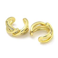 Orecchini a polsino in zircone chiaro con micro pavè di ottone&nbsp;EJEW-C104-071G