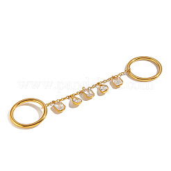 Doppelfingerringe aus Edelstahl 304 mit Pavé-Fassung aus Zirkonia&nbsp;VP4247