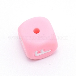 Perline dell'alfabeto in silicone per la realizzazione di braccialetti o collane&nbsp;SIL-TAC001-01B-F
