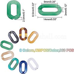 960 шт. 8 цвета акриловые соединительные кольца OACR-FH0001-030