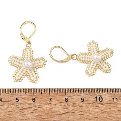 Orecchini a leva con perline in ottone e vetro di vetro.&nbsp;EJEW-MZ00759