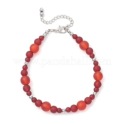 Браслеты из матового прозрачного стекла с бусинами для женщин&nbsp;BJEW-JB12136-03