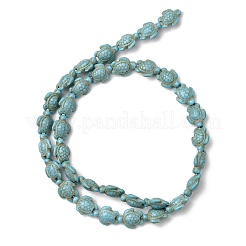 Brins de perles synthétiques teintes en turquoise&nbsp;G-B184-D02-01
