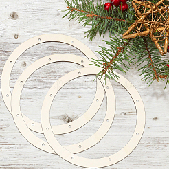 Деревянные рамки для венков для поделок с заранее вырезанными отверстиями&nbsp;WOOD-WH20008-14
