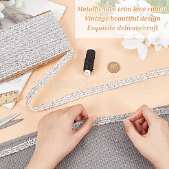 Плетеные кружевные ленты из полиэстера&nbsp;OCOR-WH0060-73B