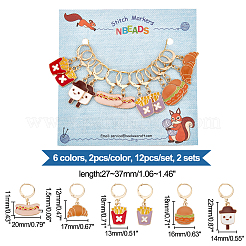 Brot/Chips/Eiscreme-Nähstichmarkierer aus Emaille zum Thema Essen&nbsp;HJEW-PH01759