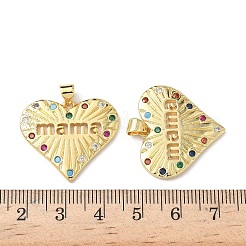 Pendentifs avec zircon cubiques à micro-pavés en laiton&nbsp;KK-L243-14G-03