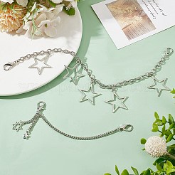4 stücke 2 arten stern legierung charme boot strap ketten&nbsp;AJEW-CP0006-44