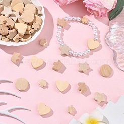 100 шт. 5 стиля необработанных бусин из кленового дерева&nbsp;WOOD-YW0001-95