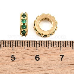 Perles européennes en laiton avec zircone cubique de micro pave&nbsp;CU-CBAB99C-04G-02
