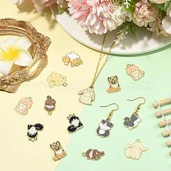 30 pièces 10 styles pendentifs en émail en alliage plaqué or&nbsp;ENAM-FS0004-38