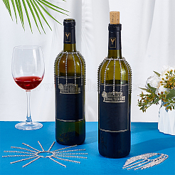 Латунные стеклянные стразы винные бутылки подвески украшение&nbsp;HJEW-OC00172