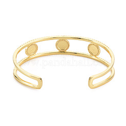 Bracelet manchette ouvert rond plat avec oxyde de zirconium cubique clair et émail&nbsp;BJEW-S141-015