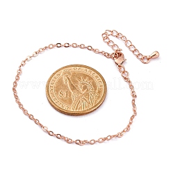 Pulseras de cadena de cable de latón chapado en rack ajustables para mujeres&nbsp;BJEW-G735-17RG