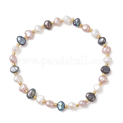 Браслеты из натурального культивированного пресноводного жемчуга кейши и бисера для женщин&nbsp;BJEW-JB13181