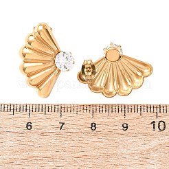 Ohrstecker aus 304 Edelstahl mit Mikropavé und Zirkonia&nbsp;EJEW-D367-02G