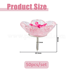 Бумажные кнопки для рисования с блестками в виде цветочной смолы&nbsp;AJEW-FH0006-95B