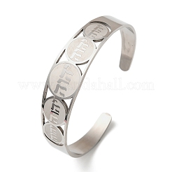 201 браслет-манжета из нержавеющей стали для женщин&nbsp;LS-BJEW-F507-03P