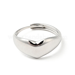 Женское регулируемое кольцо в форме сердца из нержавеющей стали 304&nbsp;RJEW-I085-20P