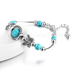 Braccialetti di perline turchesi naturali&nbsp;PW-WGFCF02-01